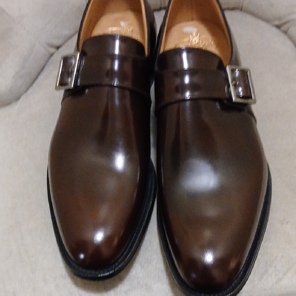 Church's Burgundy Polished Binder Monk Strap Shoes - Picture 10 of 12